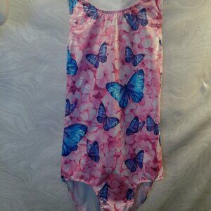 Butterfly Leotard Bodysuit Pink Girl Child Size 12 (023)